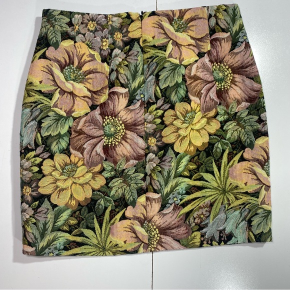 Top Shop Jacquard multi-colored Grannie Chic Floral Tapestry Weave Mini Skirt 8 - Picture 6 of 14